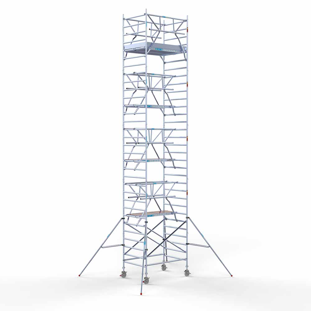 7) Rolsteiger Euroscaffold voorloopleuning dubbel 1.35 x 1.90 x 10.2 meter werkhoogte vrijstaand - Afbeelding 2