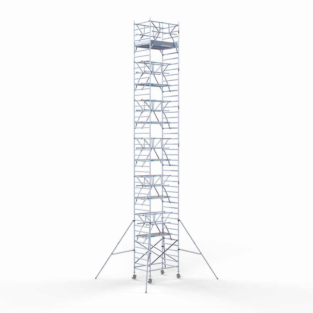 9.2) Rolsteiger Euroscaffold voorloopleuning dubbel 1.35 x 1.90 x 14.2 meter werkhoogte vrijstaand - Afbeelding 2