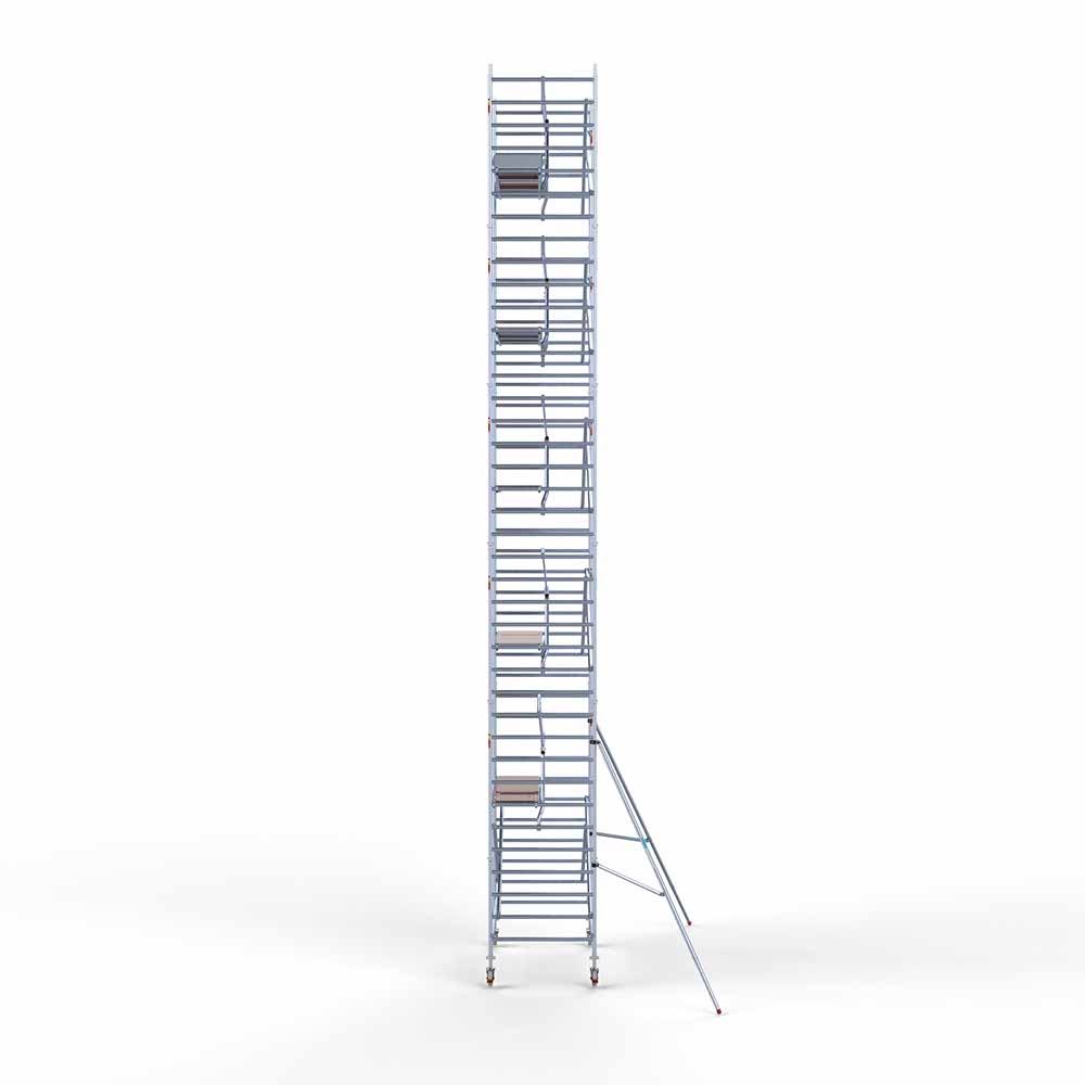 9.0) Rolsteiger Euroscaffold met enkele Voorloopleuning 1.35 x 2.50 x 12.2 meter werkhoogte tegen de gevel - Afbeelding 3