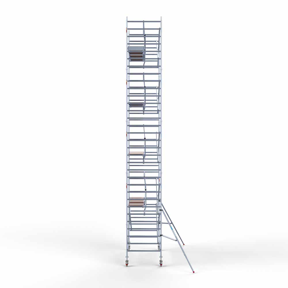 7) Rolsteiger Euroscaffold met enkele Voorloopleuning 1.35 x 3.05 x 10.2 meter werkhoogte tegen de gevel - Afbeelding 3