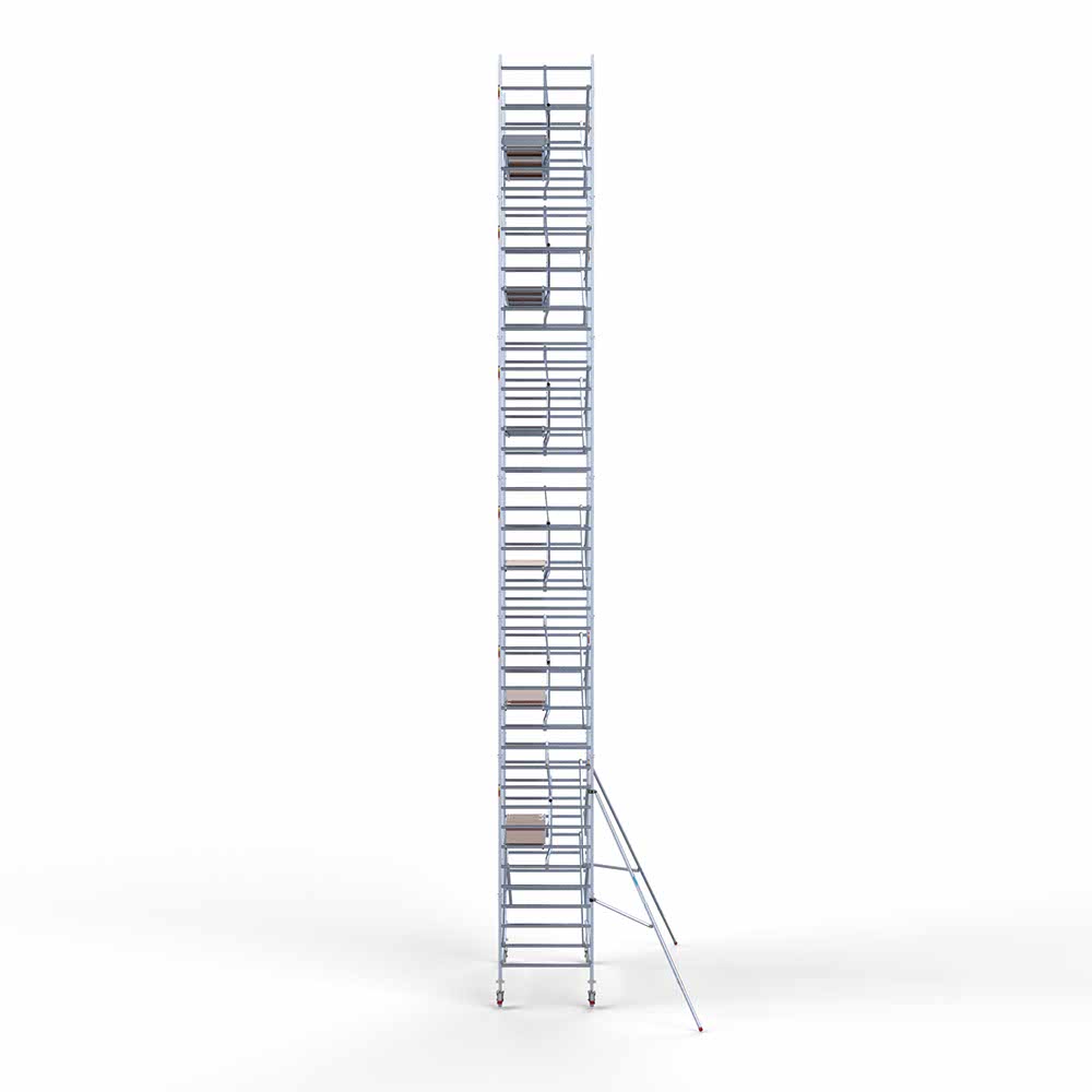 9.2) RolsteigerEuroscaffold met enkele Voorloopleuning 1.35 x 3.05 x 14.2 meter werkhoogte tegen de gevel - Afbeelding 3