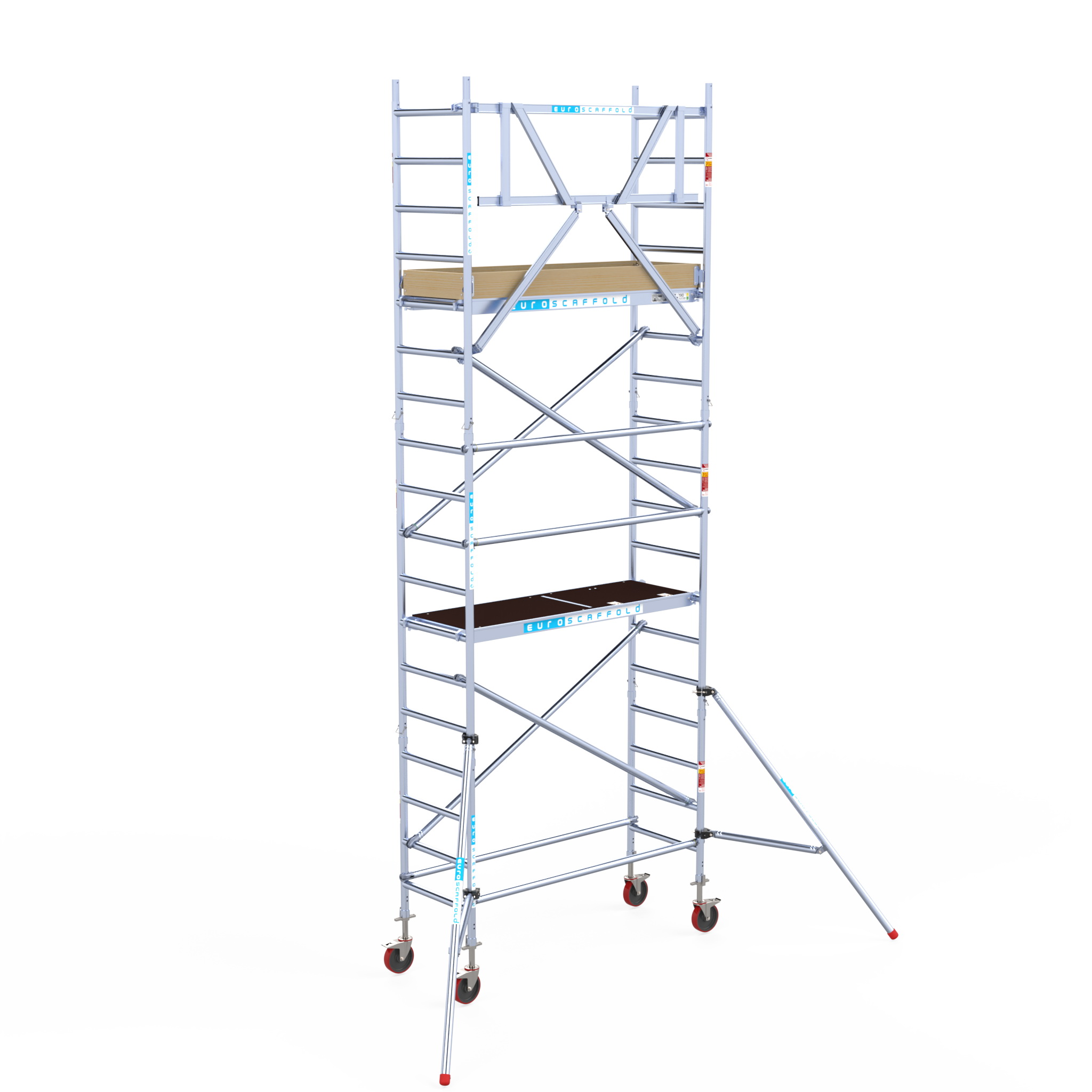 3) Rolsteiger Euroscaffold Basic 0.75 x 1.90 x 6.2m werkhoogte tegen de gevel