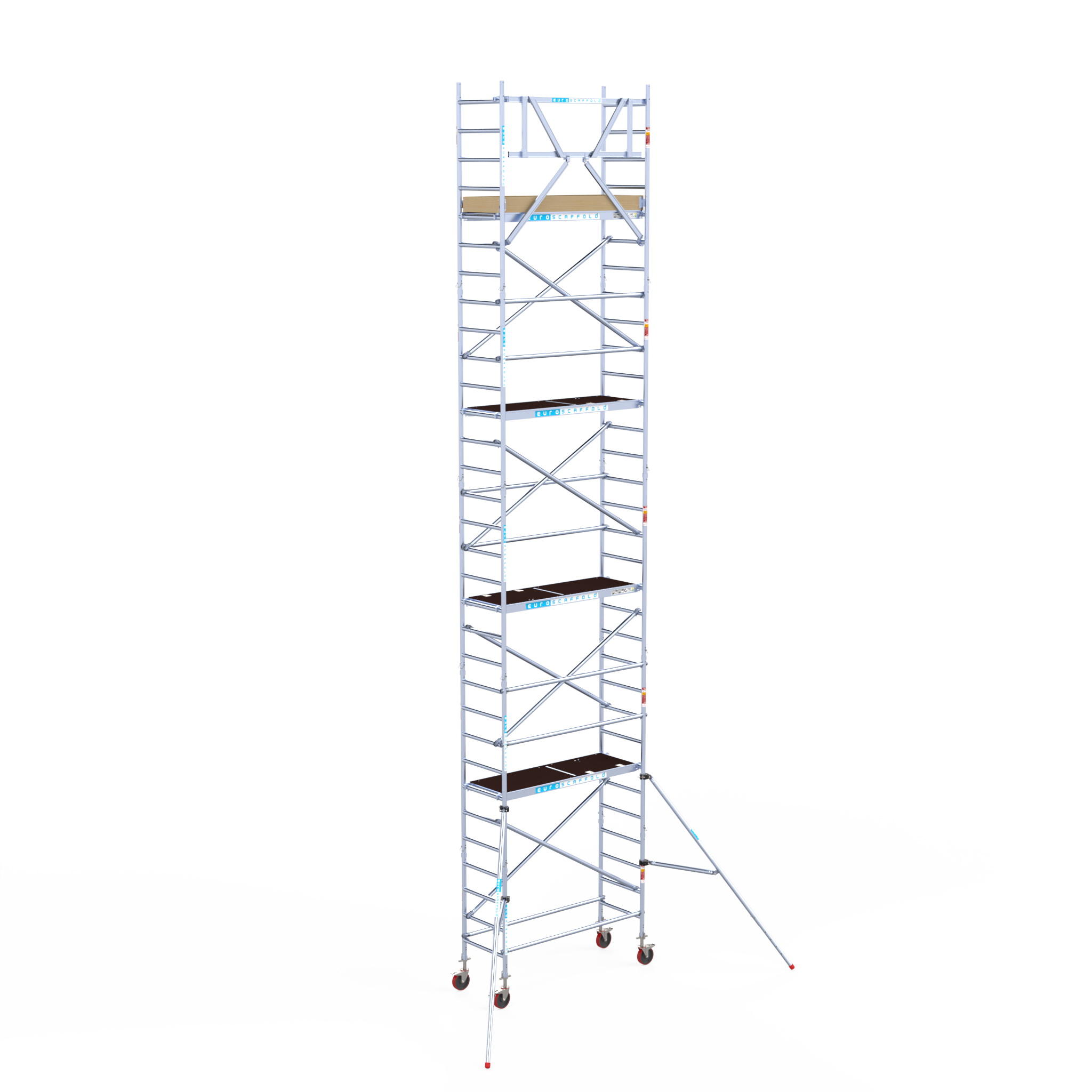 7) Rolsteiger Euroscaffold Basic 0.75 x 1.90 x 10.2m werkhoogte tegen de gevel