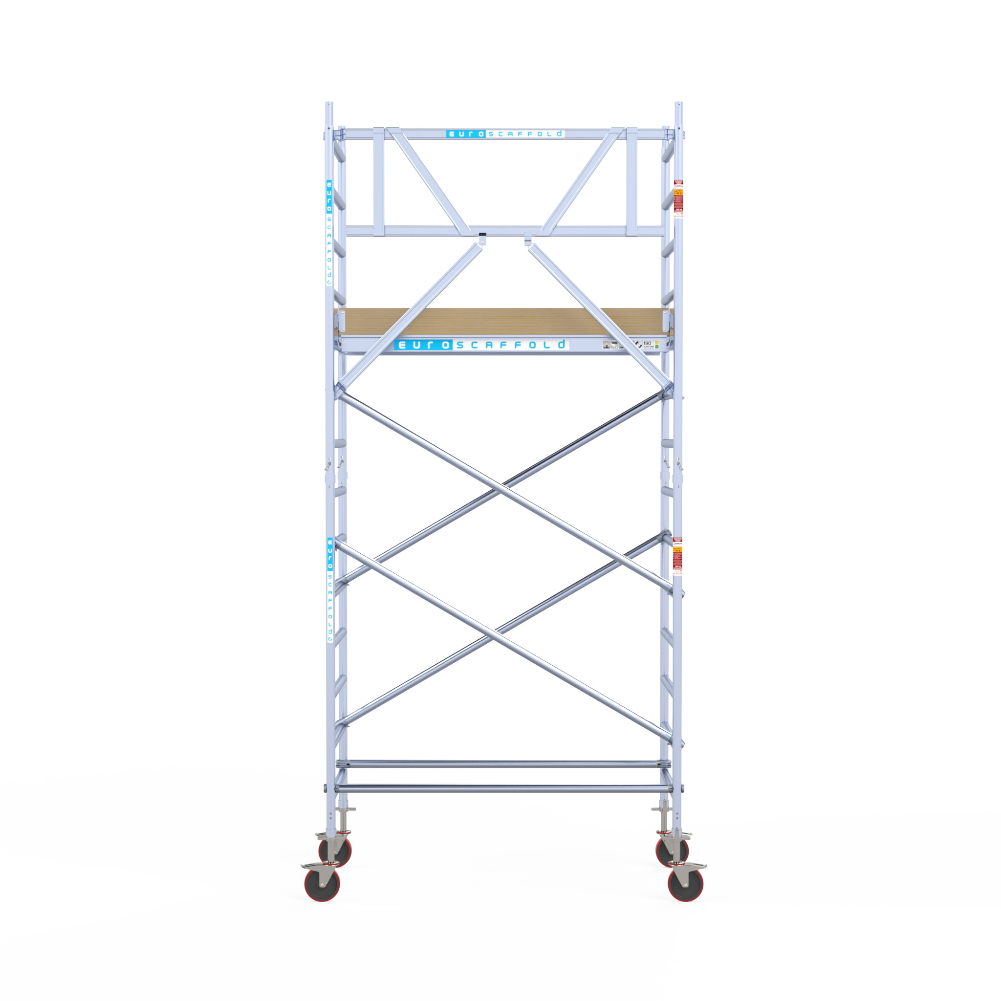 2) Rolsteiger Euroscaffold Basic 0.90 x 1.90 x 5.2m werkhoogte tegen de gevel - Afbeelding 2