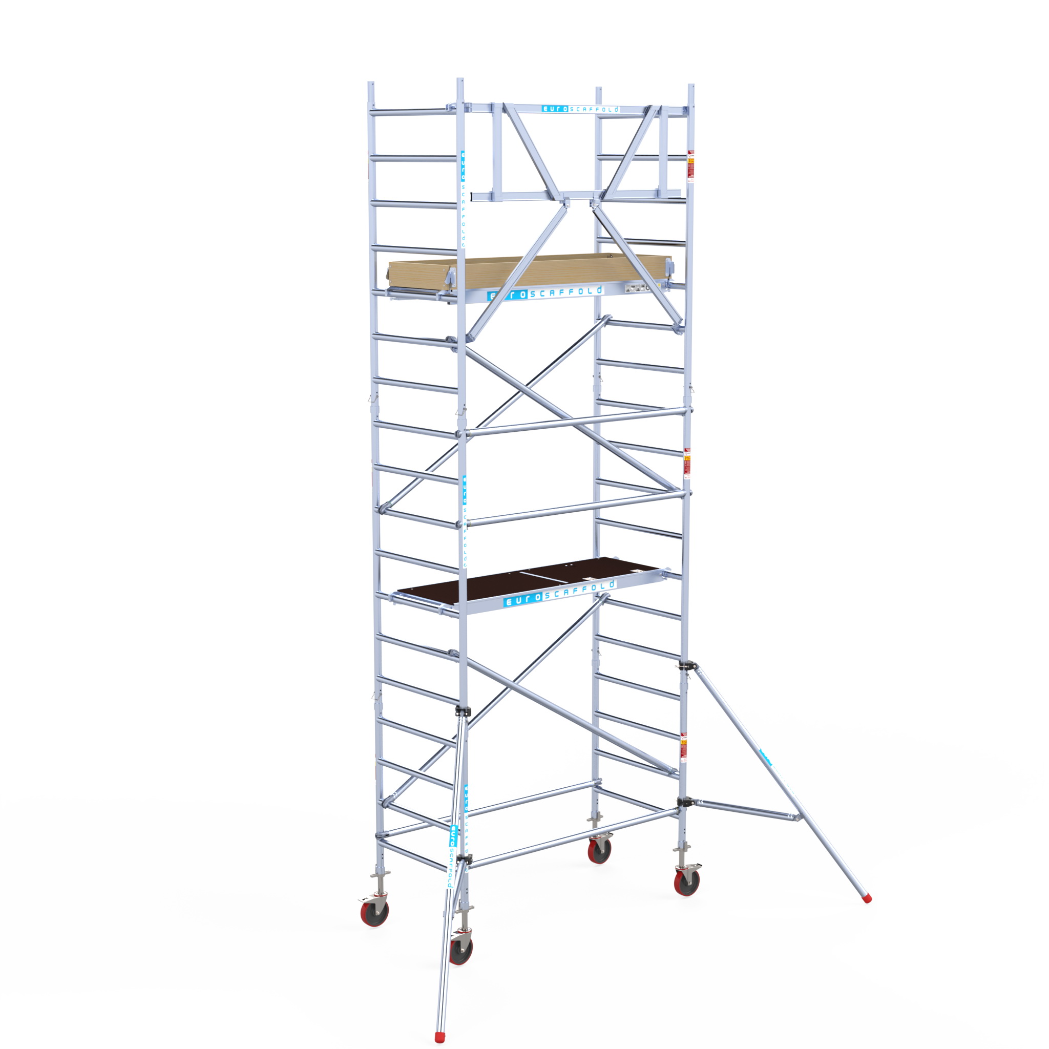 3) Rolsteiger Euroscaffold Basic 0.90 x 1.90 x 6.2m werkhoogte tegen de gevel