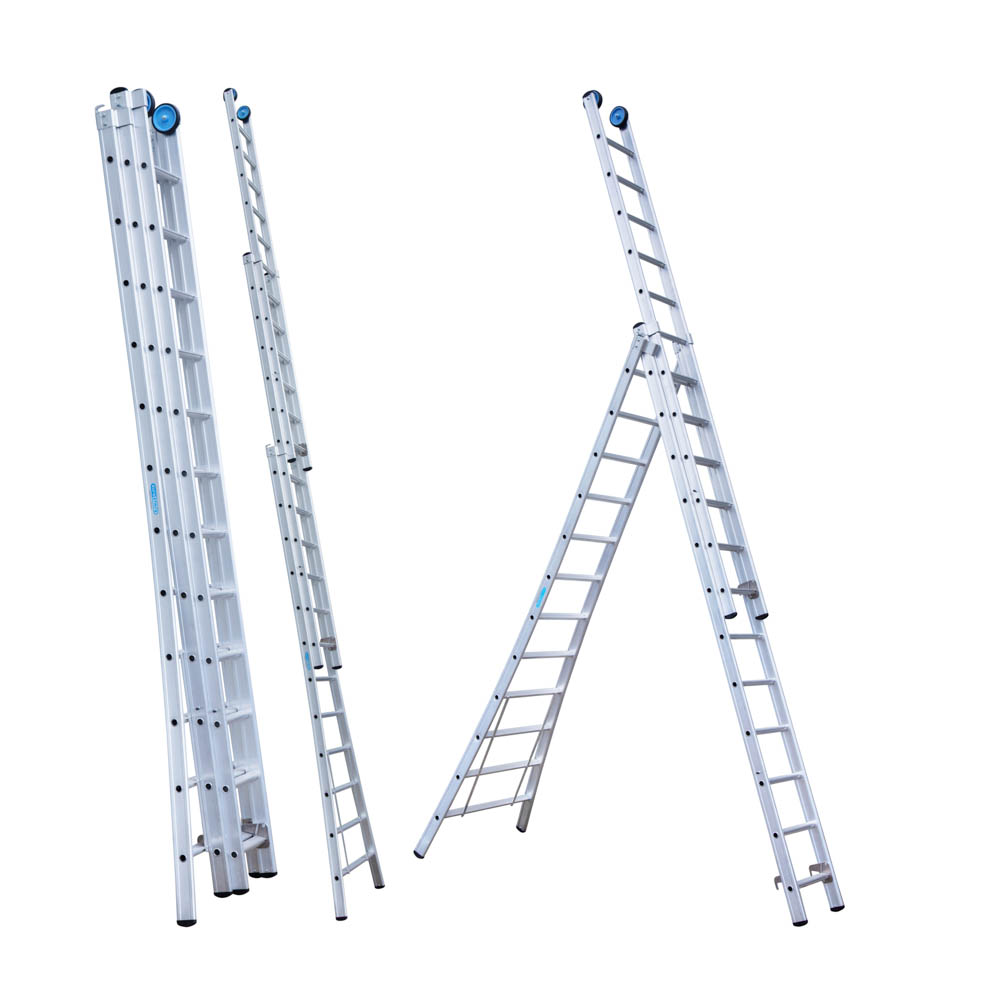 3) Driedelige Reformladder 3x12 + gevelrollen Eurostairs - Afbeelding 6