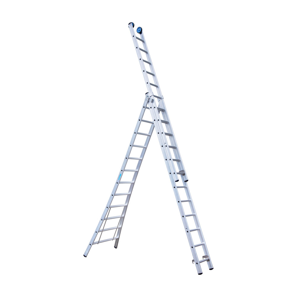 3) Driedelige Reformladder 3x12 + gevelrollen Eurostairs - Afbeelding 4
