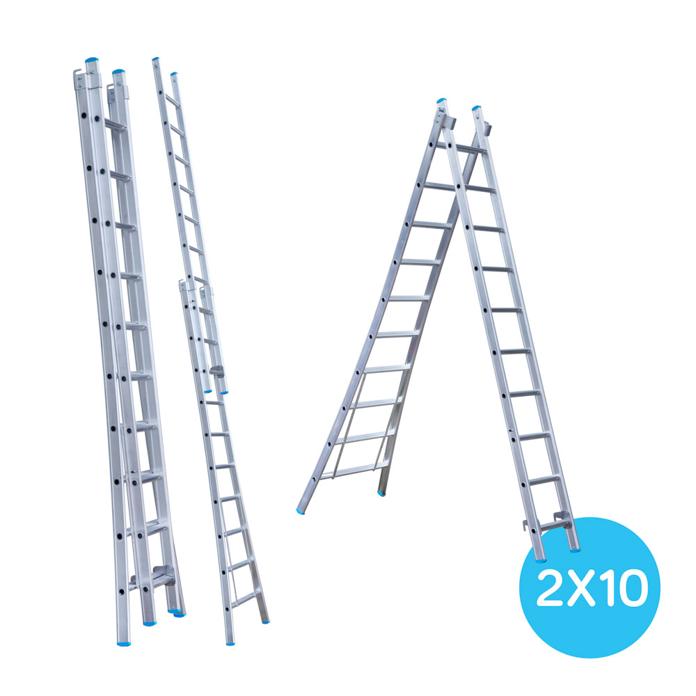 2) Tweedelige Reformladder 2×10 STEIGERSTORE.NL