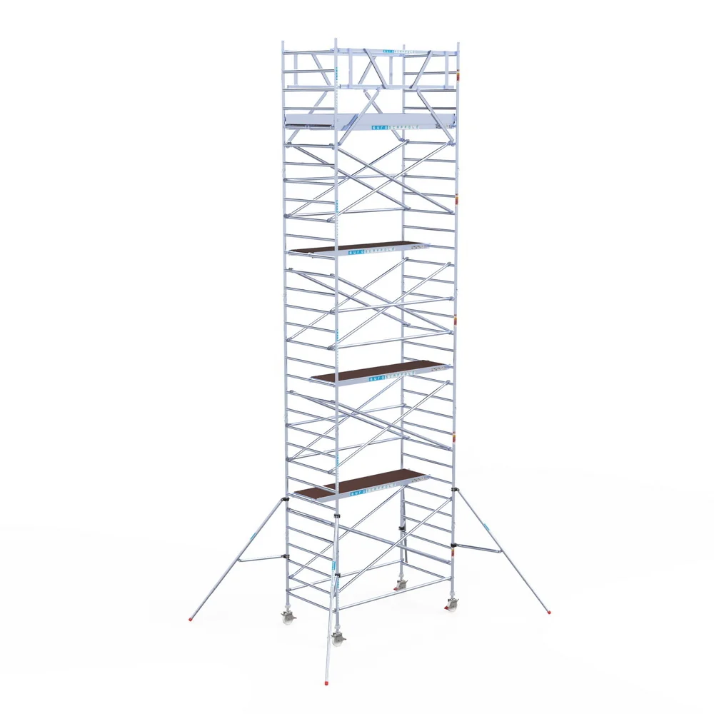 Rolsteiger Euroscaffold vrijstaand 1.35 x 2.50 x 10.2m werkhoogte CARBON uit de FOLDER