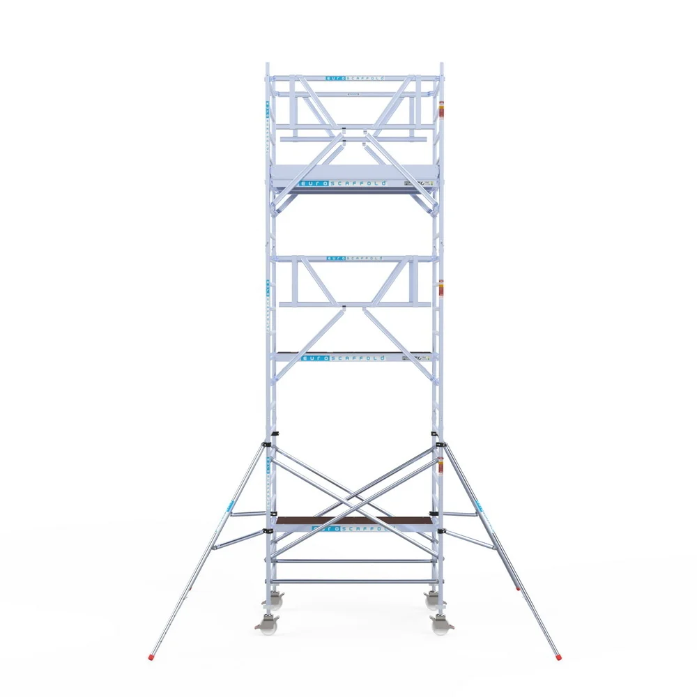 4) Rolsteiger Euroscaffold voorloopleuning Dubbel 1.35 x 3.05 x 7.2 meter werkhoogte vrijstaand - Afbeelding 2