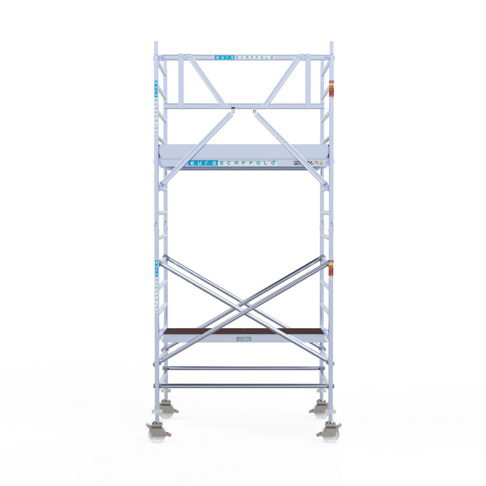 2) Rolsteiger Euroscaffold 1.35 x 1.90 x 5.2m werkhoogte tegen de gevel - Afbeelding 2