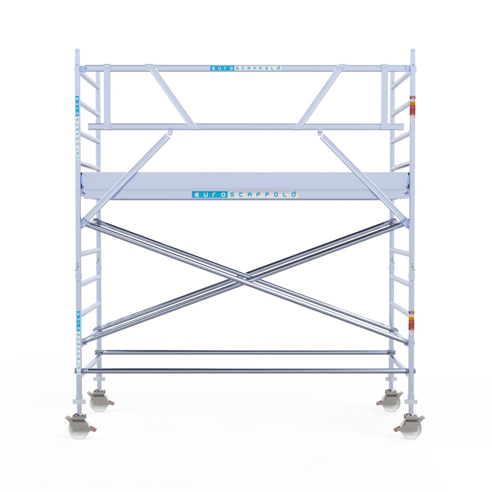 1) Rolsteiger Euroscaffold 1.35 x 3.05 x 4.2m werkhoogte tegen de gevel - Afbeelding 2
