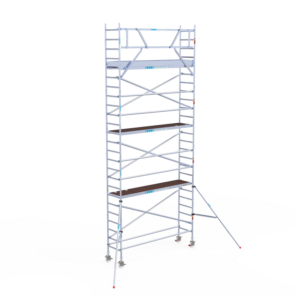 5) Rolsteiger Euroscaffold 0.75 x 3.05 x 8.2m werkhoogte tegen de gevel