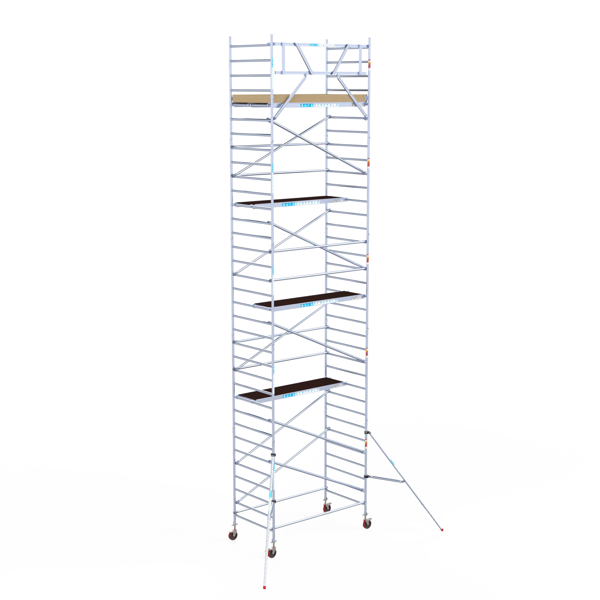 8) Rolsteiger Euroscaffold Basic 1.35 x 2.50 x 11.2m werkhoogte tegen de gevel