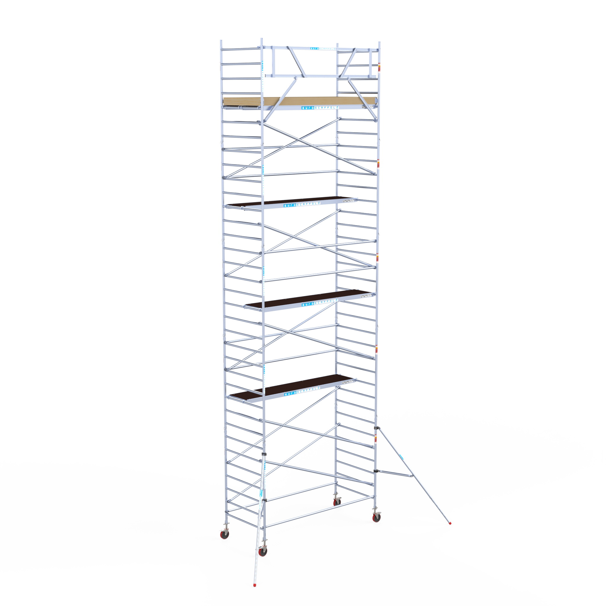 8) Rolsteiger Euroscaffold Basic 1.35 x 3.05 x 11.2m werkhoogte tegen de gevel